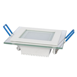 Стъклен LED панел, квадрат, 6W, AC220V или DC12V 