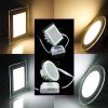 Стъклен LED панел, квадрат, 6W, AC220V или DC12V 